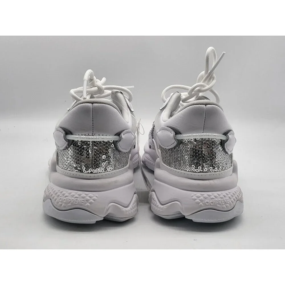 Adidas Ozweego Womens G55655 White Silver‎ Sequins Running Shoes Size 5